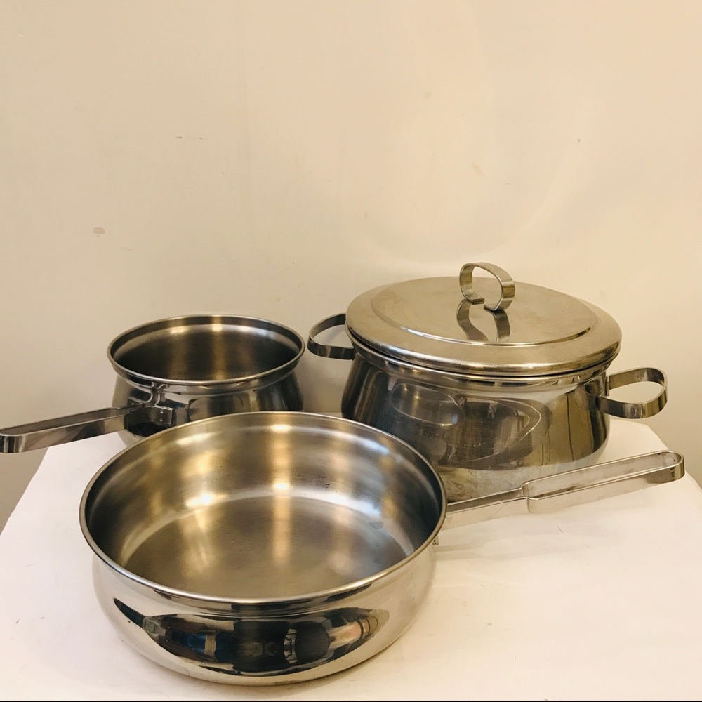 National Silver Co 4 pieces stainless pots pan set